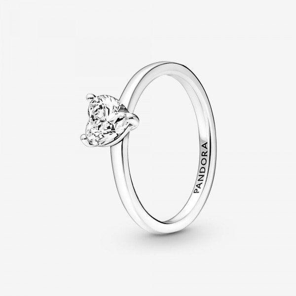 Pandora - Ring Sprankelend Hart Solitaire 191165C01-maat 54