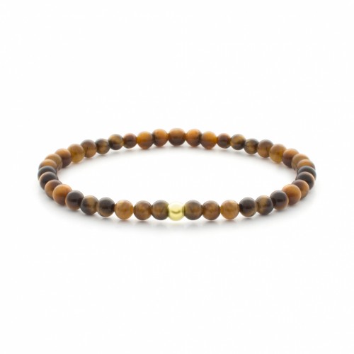 Sparkling Jewels Additional Damesarmband SBG-GEM09-ADD-4mm Tijgeroog Verguld Zilver