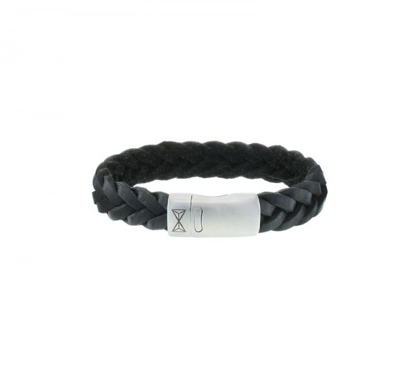 Aze Jewels - Armband AZ-BL001-A-210 Gevlochten Leer - Zwart