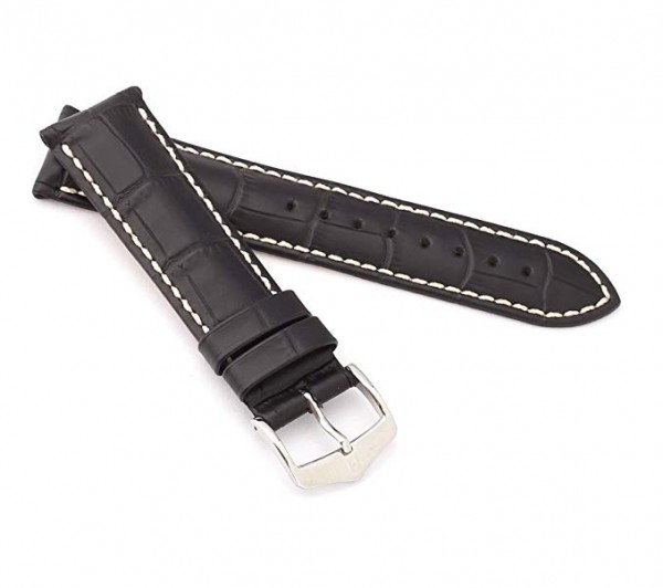 Hirsch Modena Horlogeband Zwart 18mm