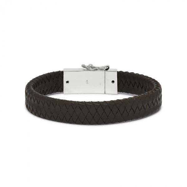SILK Armband Zwart Leer 841BLK.22
