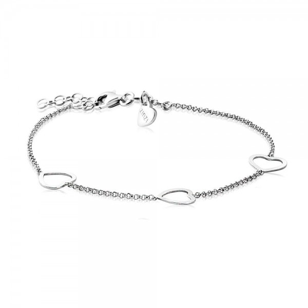Zinzi - Zilveren Armband ZIA1188 Fantasieschakel Open Hartjes