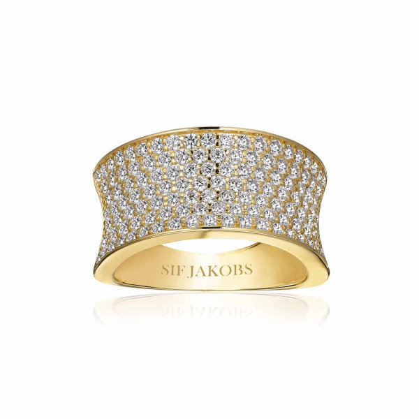 Sif Jakobs Feline Concavo Goudkleurig met Zirkonia SJ-R2393-CZ-YG-54