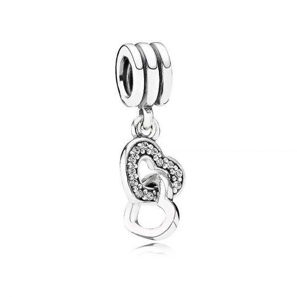 Pandora - Zilveren People bedel 791242CZ Verstrengelde Harten