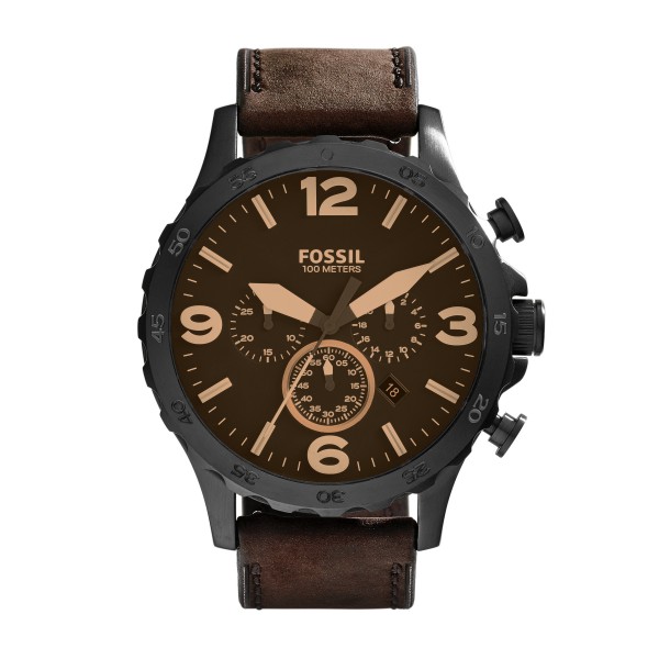 Fossil Bruin Zwart Horloge 50 mm JR1487