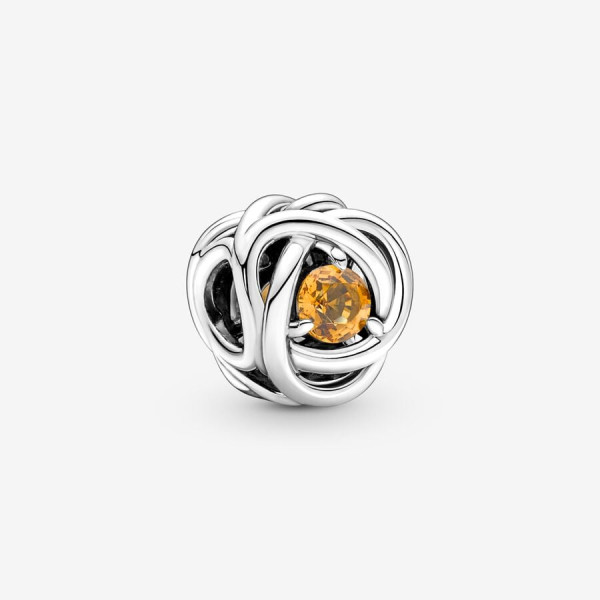 Pandora November Geboortesteen Honinggele Oneindige Cirkel Bedel 790065C04