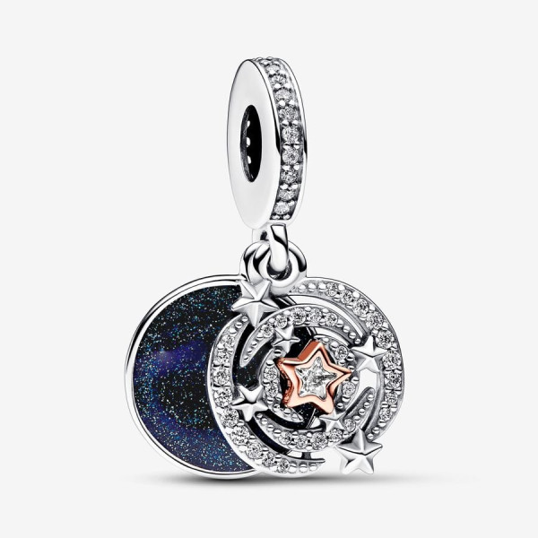 Pandora Tweekleurige Vallende Ster Dubbele Hangende Bedel 782975C01
