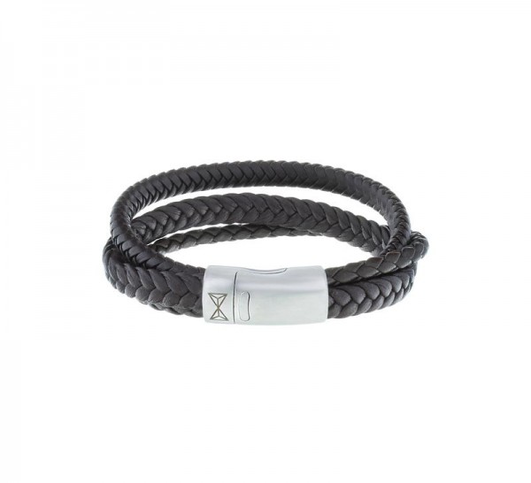 Aze Jewels - Armband AZ-BL002-B-210 Multi Gevlochten Leer - Bruin