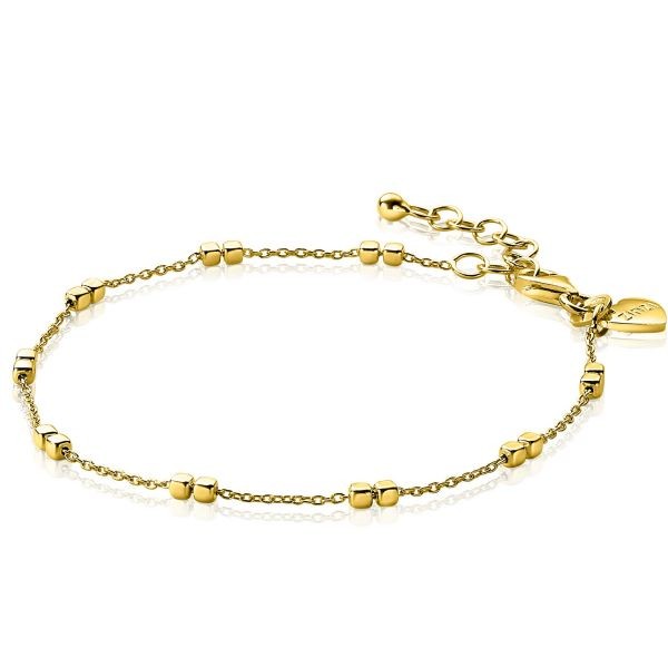 Zinzi - Zilveren Armband ZIA2218G Goudkleurig met Vierkante Blokjes