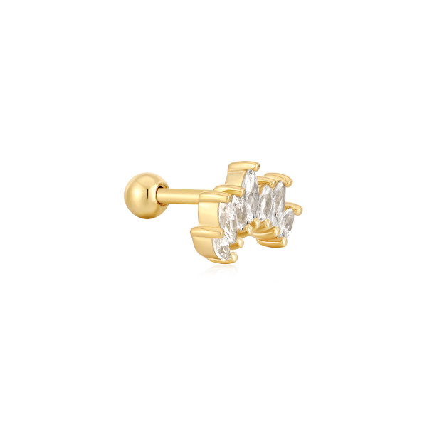 Ania Haie Sparkle Marquise Climber Barbell Oorsteker Goudkleurig E047-08G