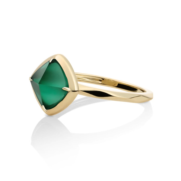 Sparkling Edge Ring Petrol Green Quartz 9 karaat SRIG01-G52 maat 58