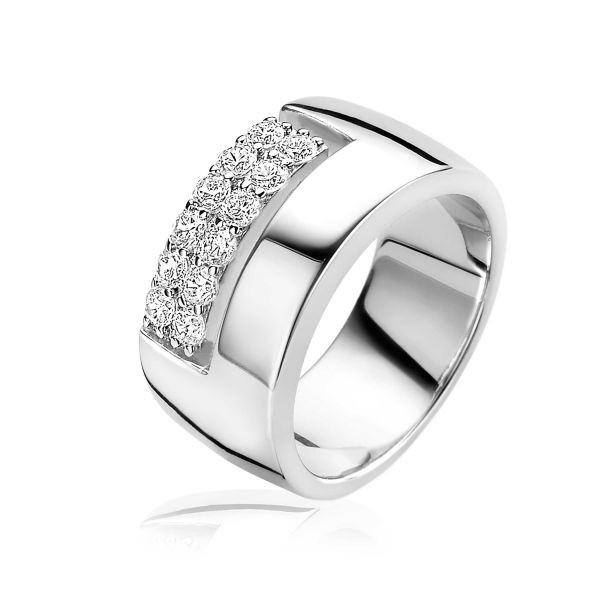 Mart Visser - Zinzi Zilveren Ring MVR17-56 Zirkonia's