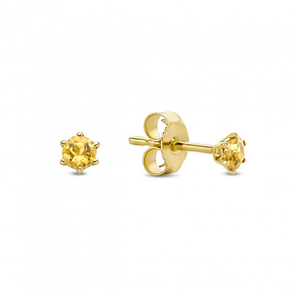 Jackie - Gouden Oorknopjes JKE20.007 Citrine